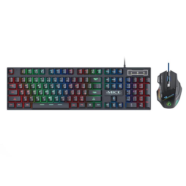 Floating Keycaps Rainbow Backlight Wired Keyboard Mouse Set, iMICE AN-300 Arabic, iMICE AN-300 English Floating Keycaps Rainbow Backlight Wired Keyboard Mouse Set, iMICE AN-300 Arabic, iMICE AN-300 English